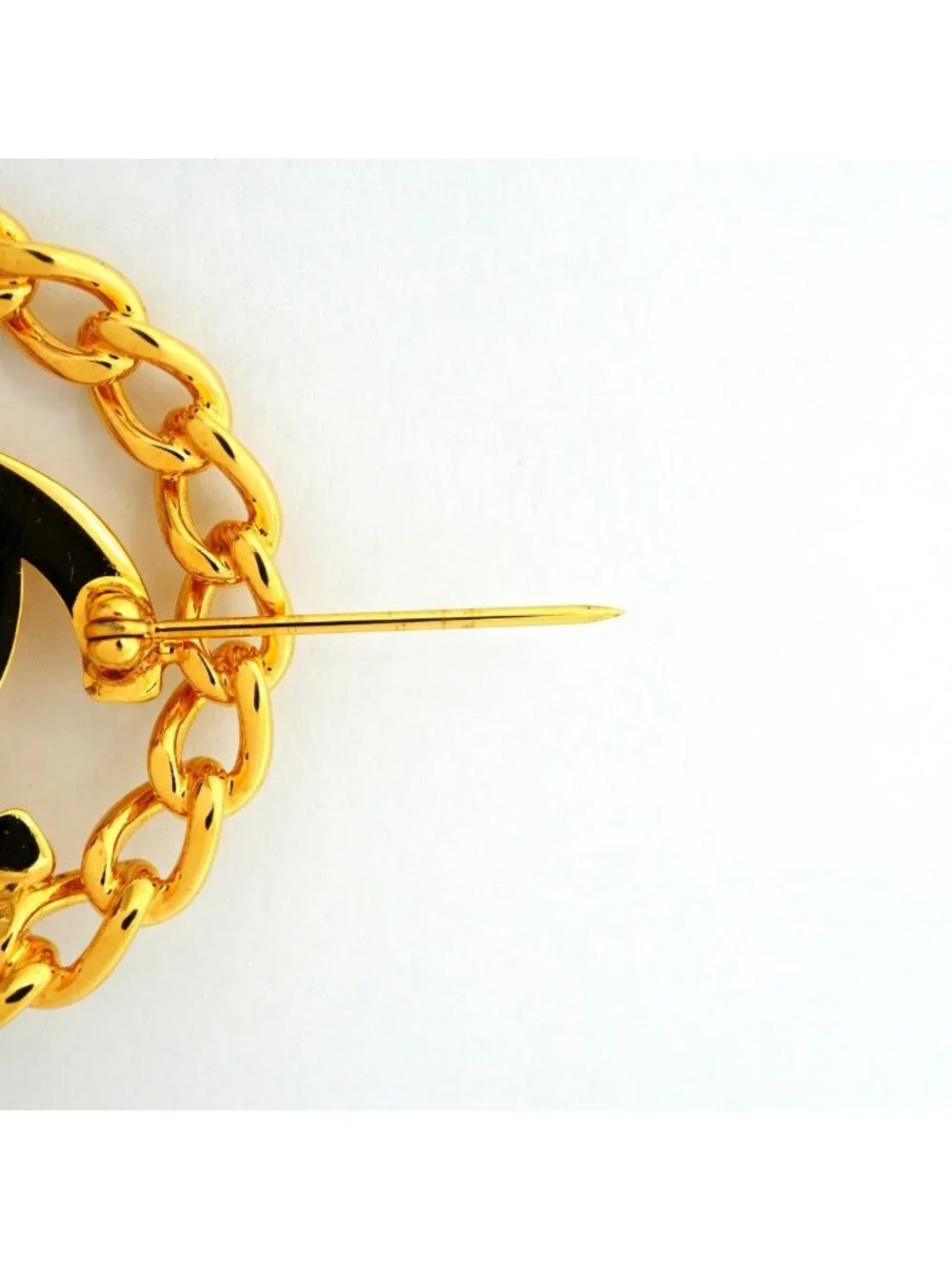 Chanel Brooch Vintage CC Logo Turnlock Gold Plated